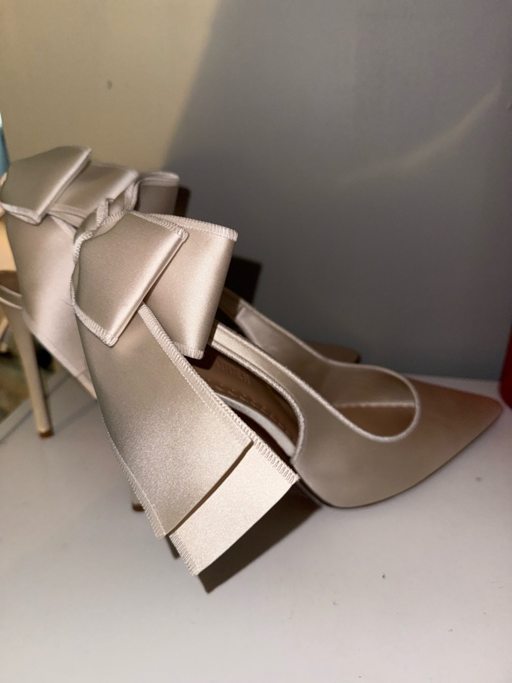 Steve Madden Teacup Ivory Satin Heel